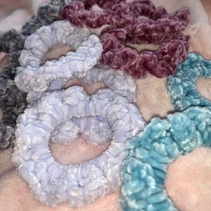 Handmade Velvet Crochet Scrunchies!